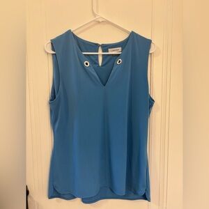 Calvin Klein Tank Top Blouse Size L in Pewter Blue